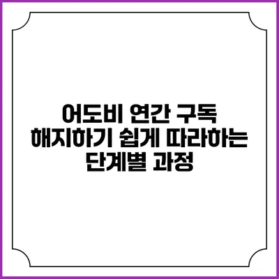 어도비 연간 구독 해지하기 쉽게 따라하는 단계별 과정