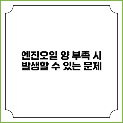 엔진오일 양 부족 시 발생할 수 있는 문제