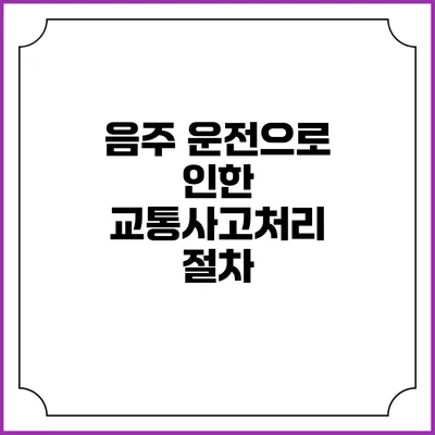 음주 운전으로 인한 교통사고처리 절차