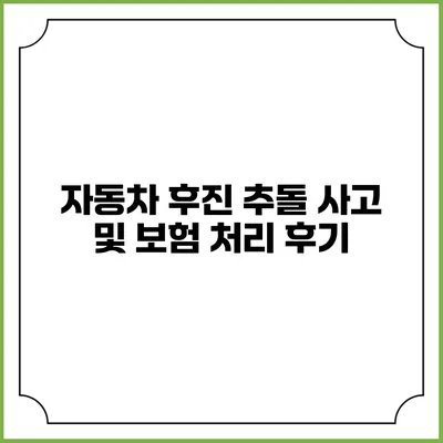 자동차 후진 추돌 사고 및 보험 처리 후기
