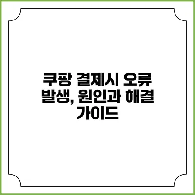 쿠팡 결제시 오류 발생, 원인과 해결 가이드
