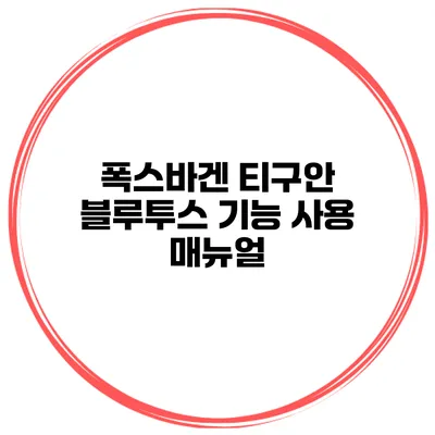 폭스바겐 티구안 블루투스 기능 사용 매뉴얼